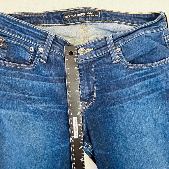 BIG STAR Mid Rise Boot Jeans Size 31 Hazel Regular Indigo Slimming - Picture 10 of 16